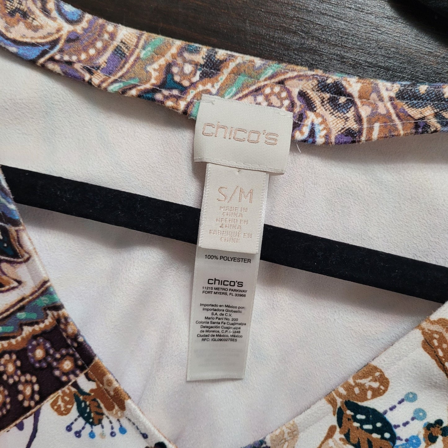 Chicos Women’s S/M Super Soft Faux Suede Poncho Floral Paisley Pretty