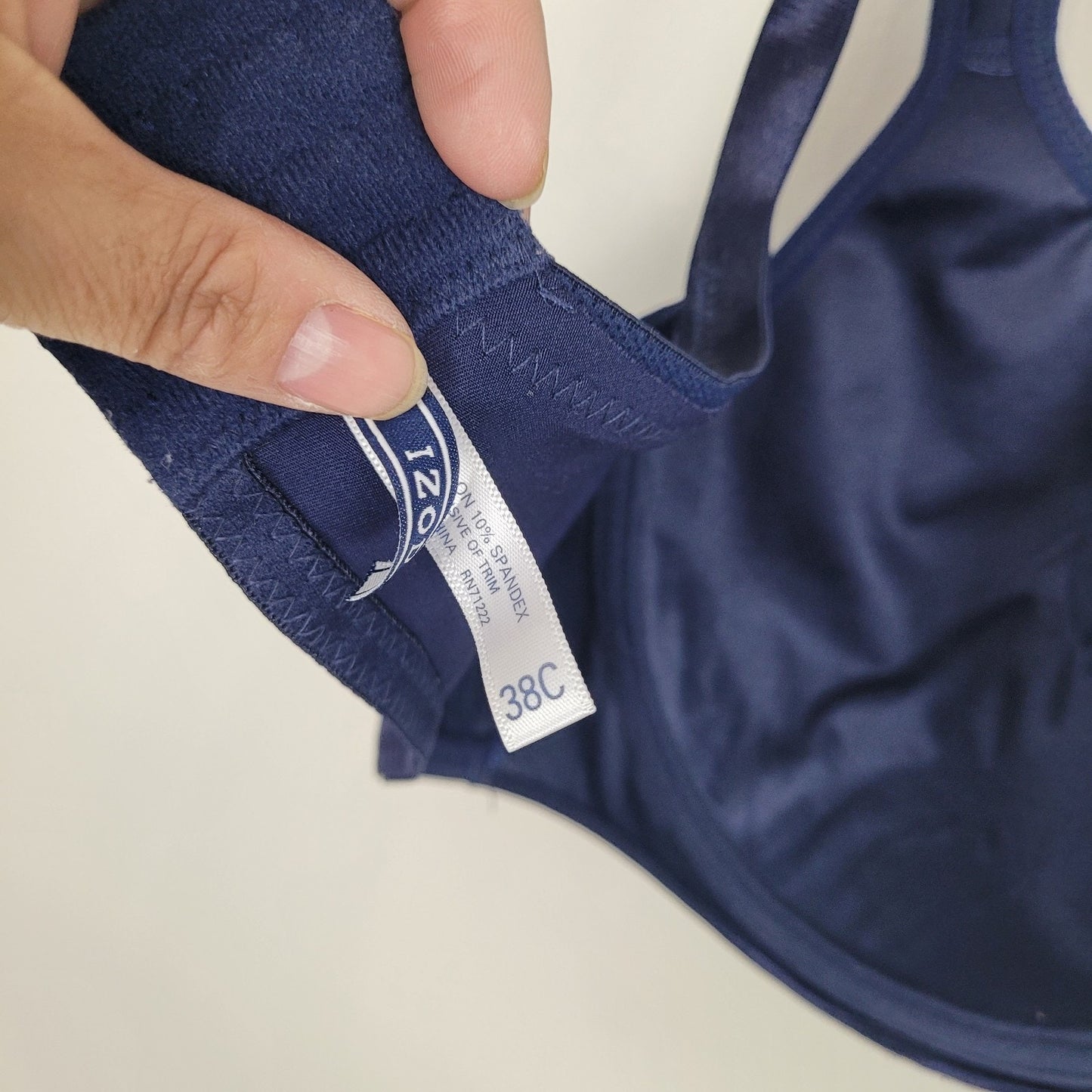 Izod Womens 38C Navy Blue Lightly Padded Underwire Bra GUC Minimal Wear