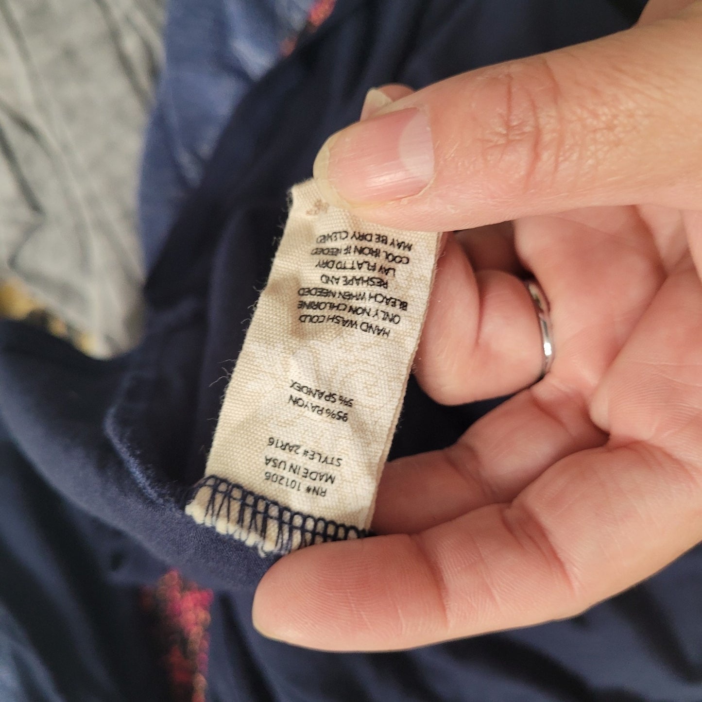 Soft Surroundings Women’s 2X Navy Britannia Draped Back Rayon Top EUC