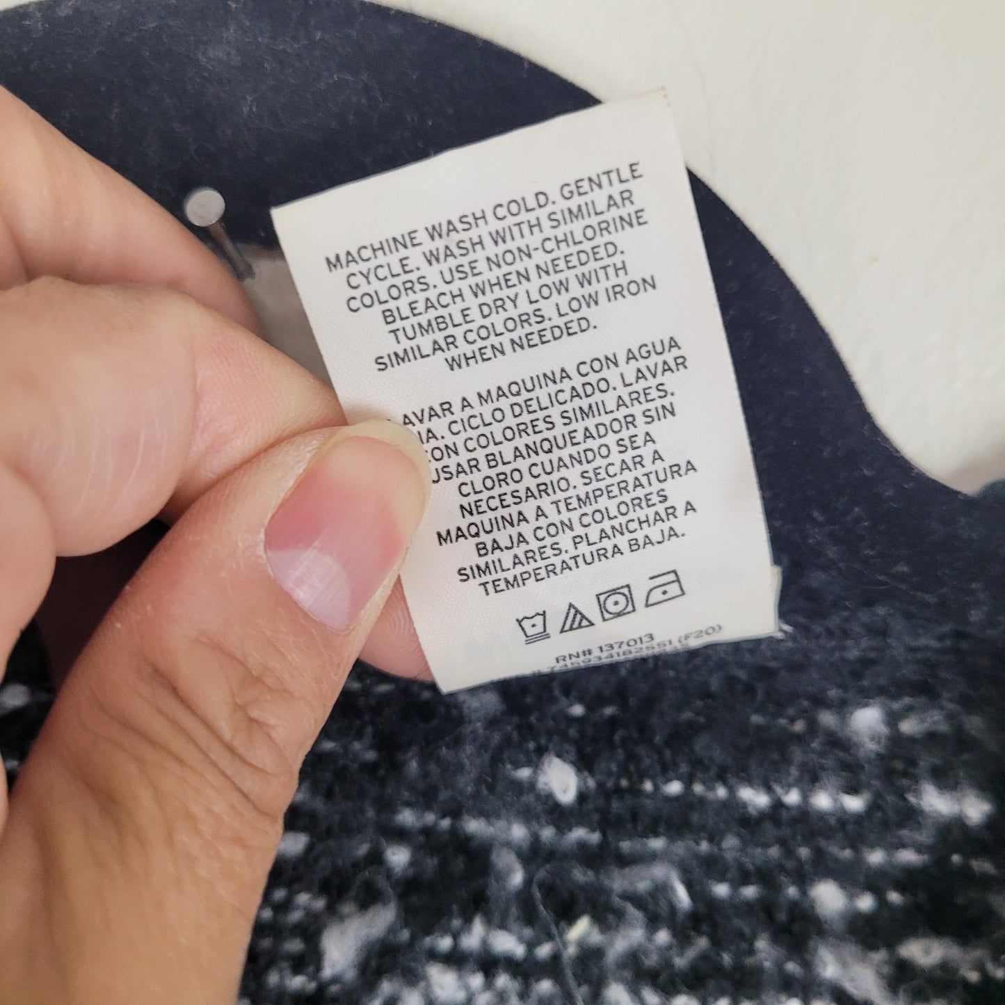 Woolrich Womens One Size Knit Poncho Cardigan Black Gray White