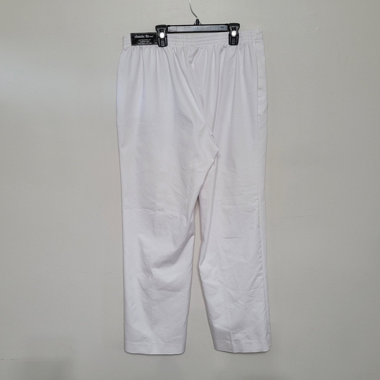 Alfred Dunner Women’s White Dress Pants Size 14 Classic Fit Comfort Waist NWT
