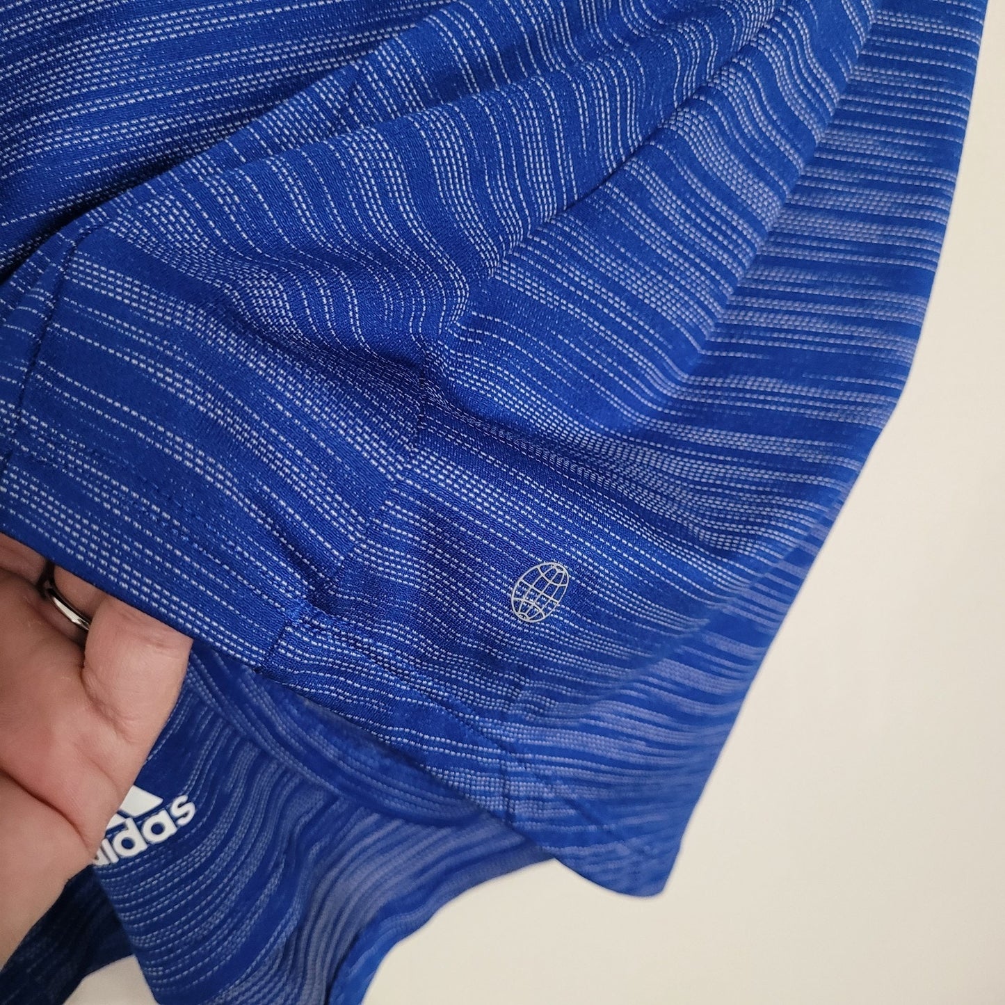 Adidas Golf Polo Shirt Women's Medium Blue Heathered Stretch Athletic