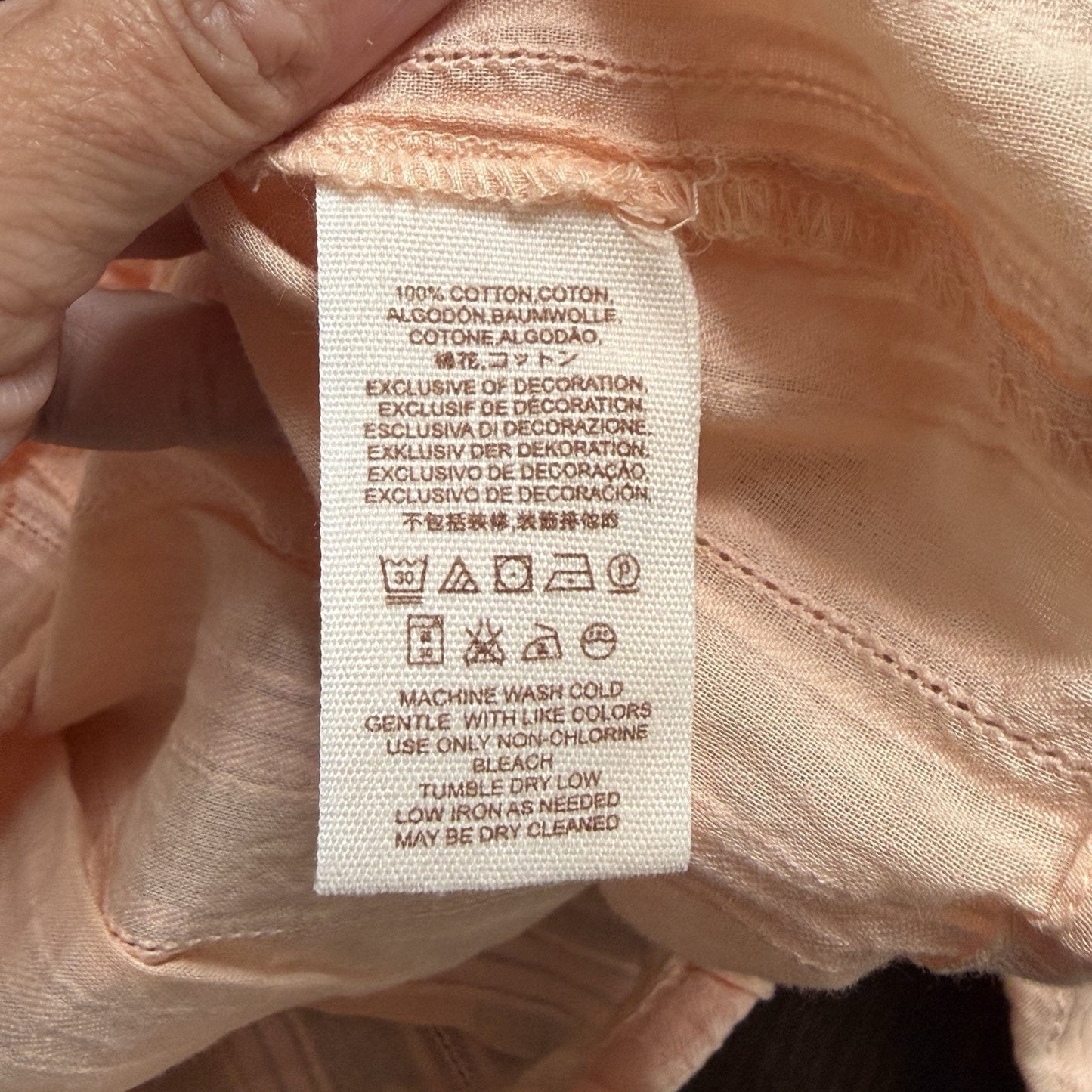 Free People Follow Your Heart Top Small Cropped V Neck Peach Boho Embroidered