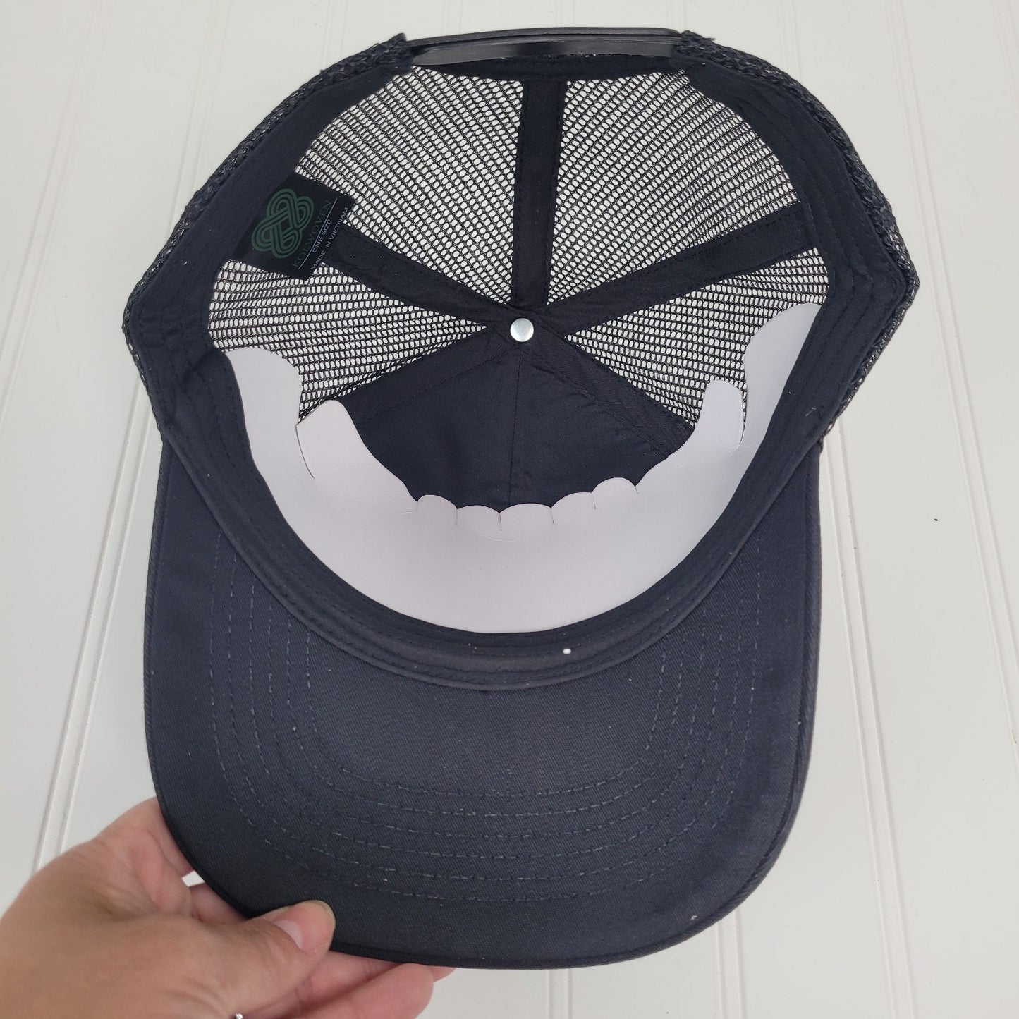 KOLWOVEN Girl Dad Leather Patch Trucker Hat Adjustable Black Mesh Back Cap