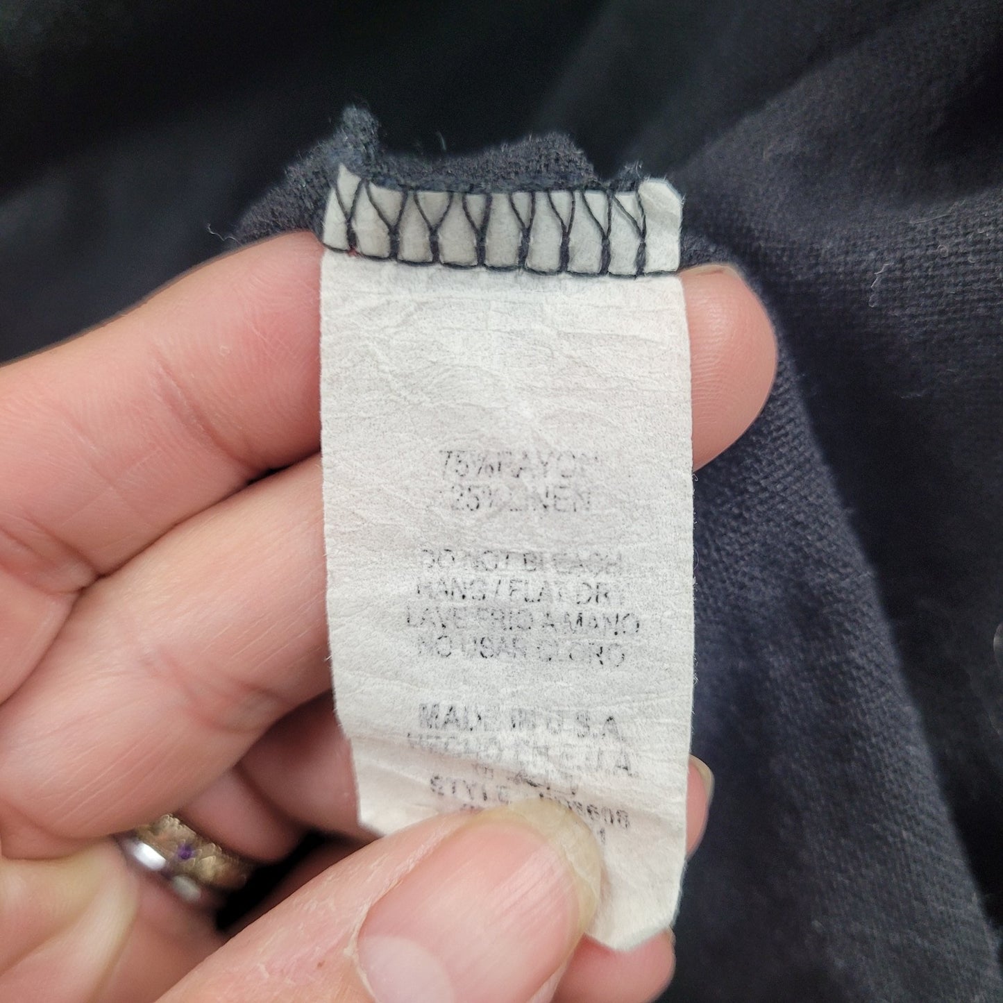 Roolee Women’s Small Black Linen Blend Midi Dress Nursing Friendly