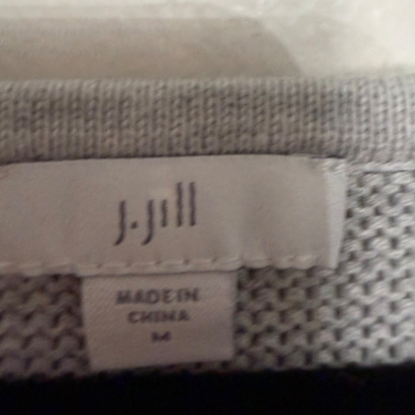 J Jill Sweater Womens Medium Gray Yellow Striped Casual Pullover Knit Top