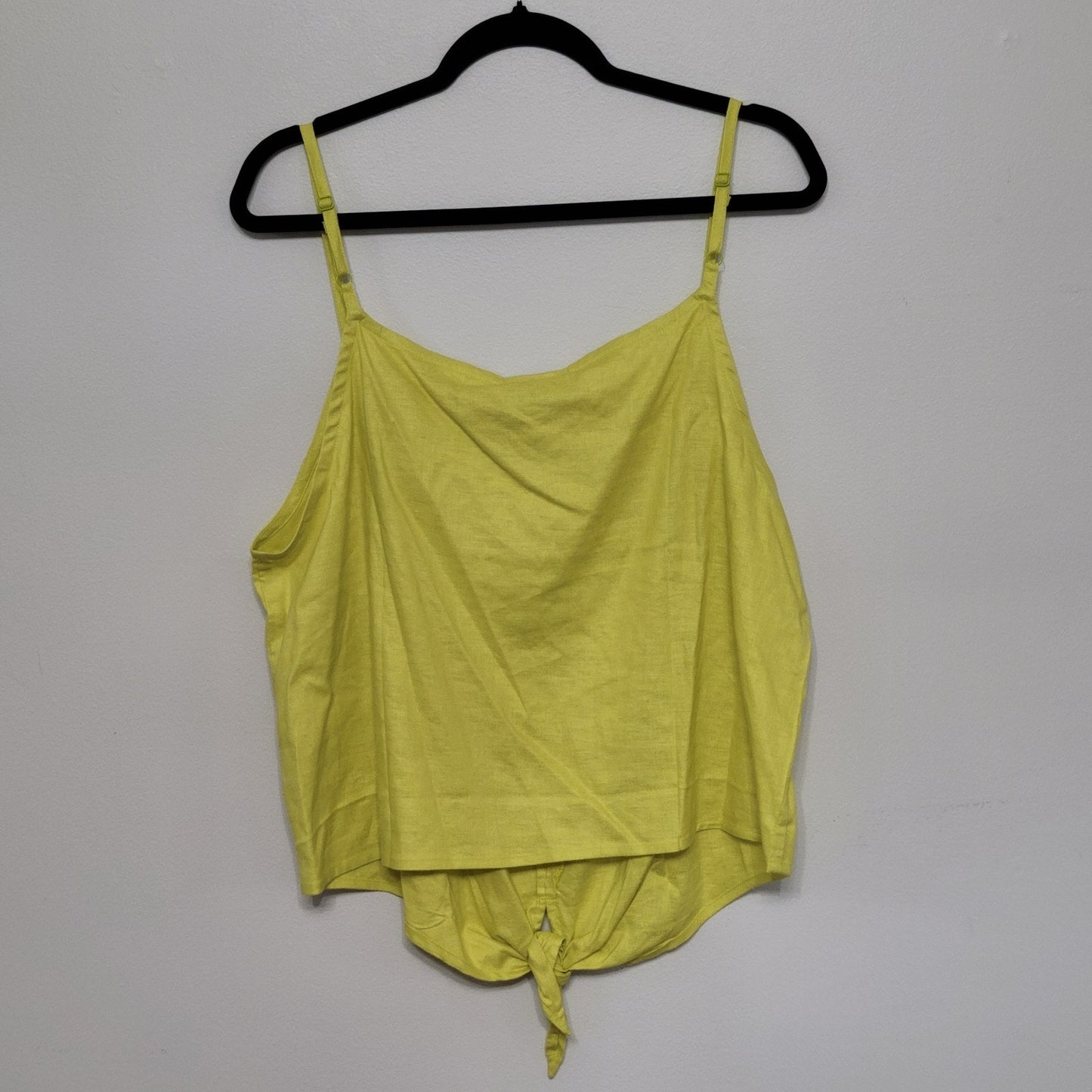 The North Face Tank Top XL Yellow Tie Knot Boho V-Neck Hemp Blend