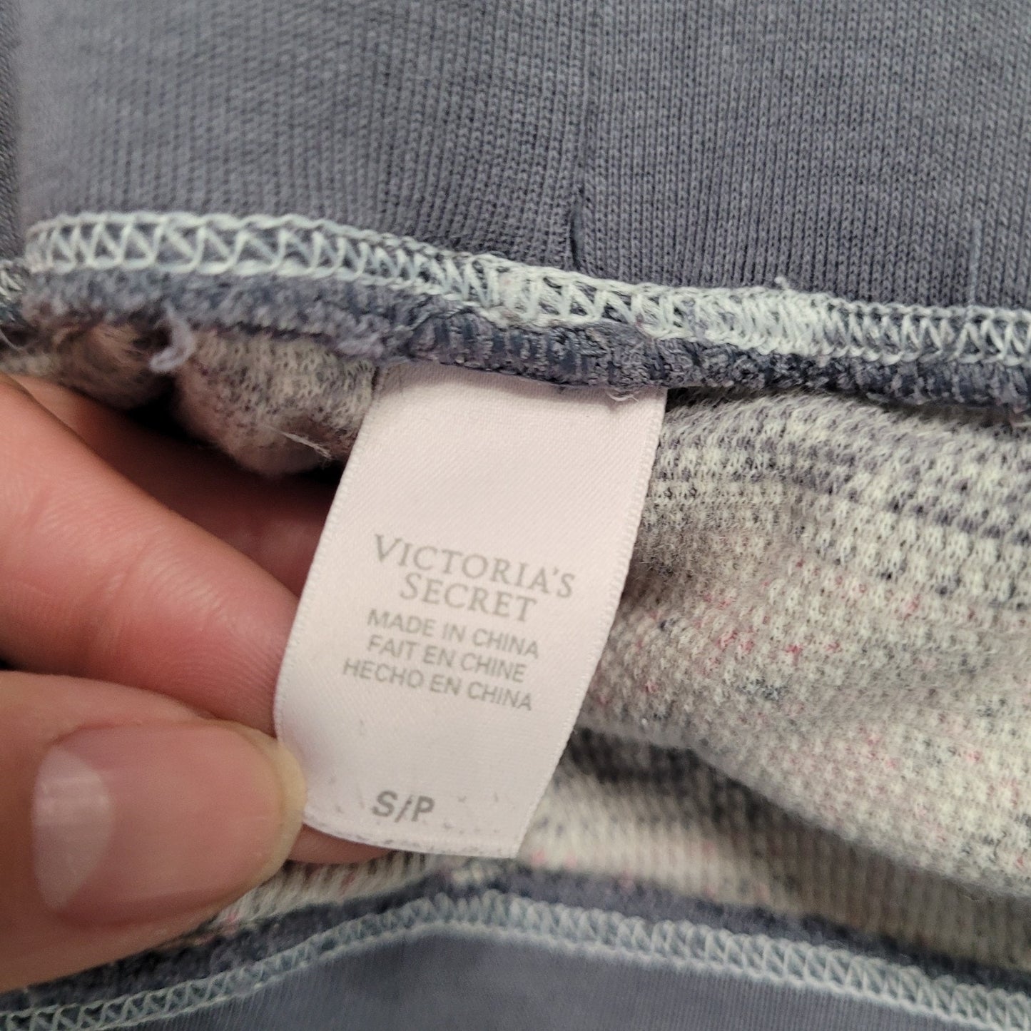 Victoria’s Secret Womens S Pink Gray Waffle Knit Pajama Pants Fair Isle Lounge