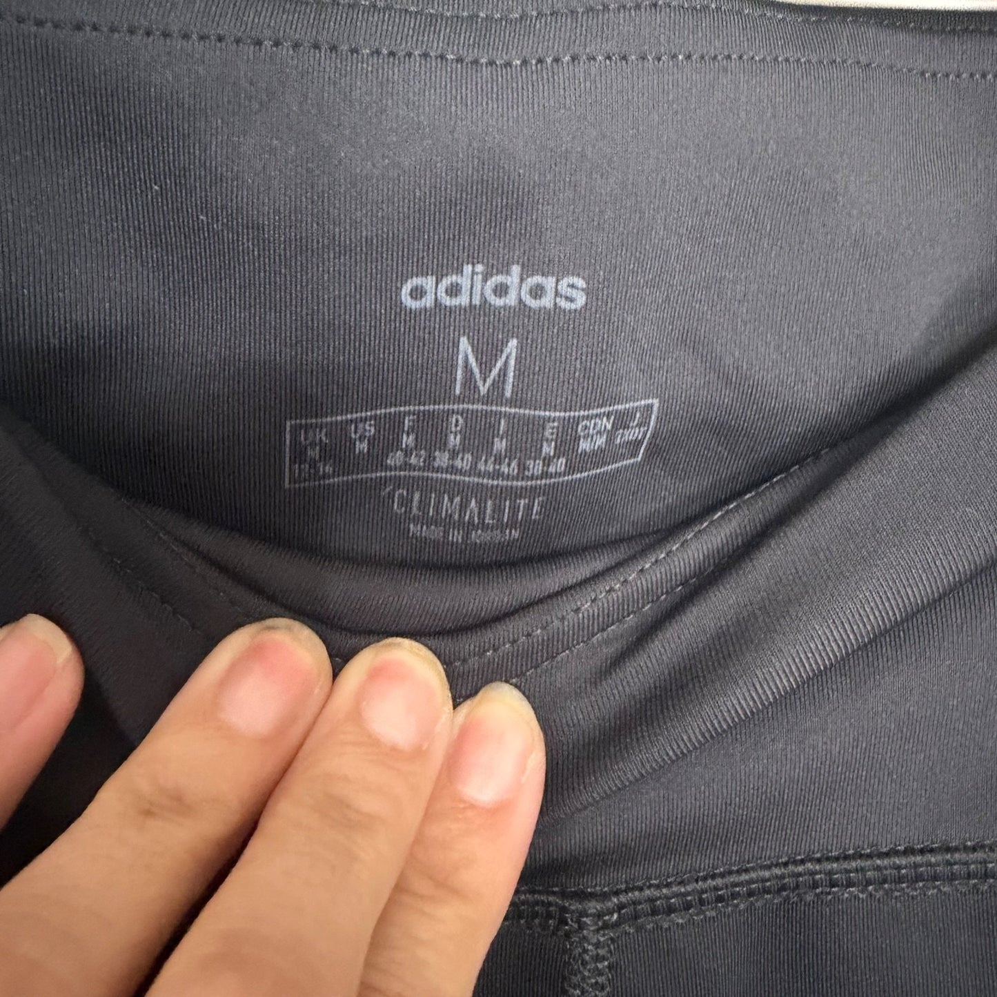 Adidas Womens M Climalite Black Leggings 3-Stripes Athletic Activewear