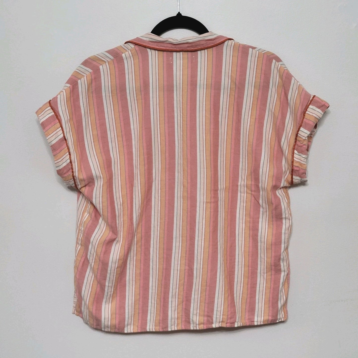 Madewell Pajama Top Medium Rainbow Stripe Button Up Y2K Vintage Aesthetic
