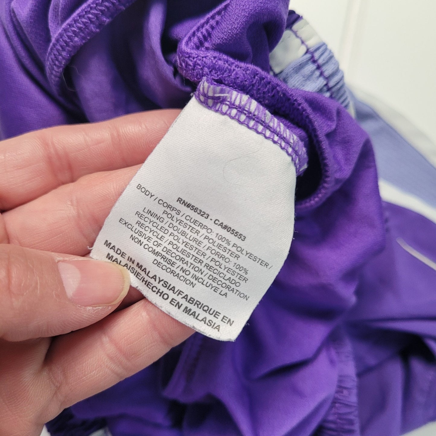 Nike Dri-Fit Tempo Running Shorts Womens Medium Purple White Trim Athletic