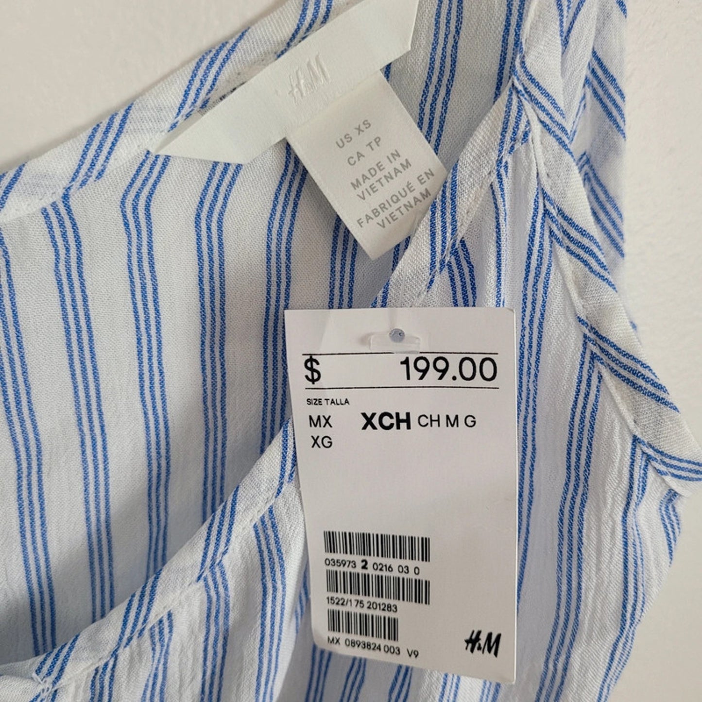 H&M XS Tie Front Spaghetti Strap Tank