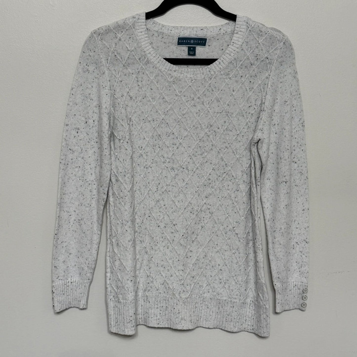 Karen Scott Women's Small Light Grey Sweater Professional Office