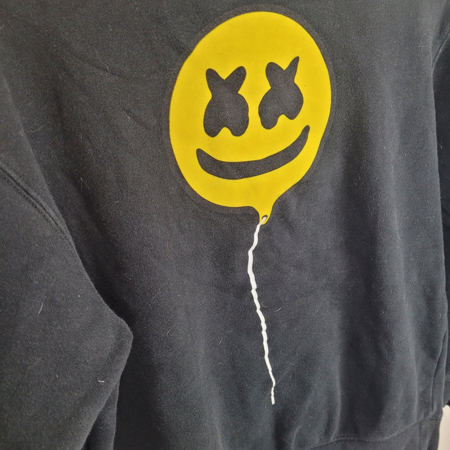 Mellogang Marshmello Hoodie Black Yellow Smiley Face Band Tee Unisex Size M