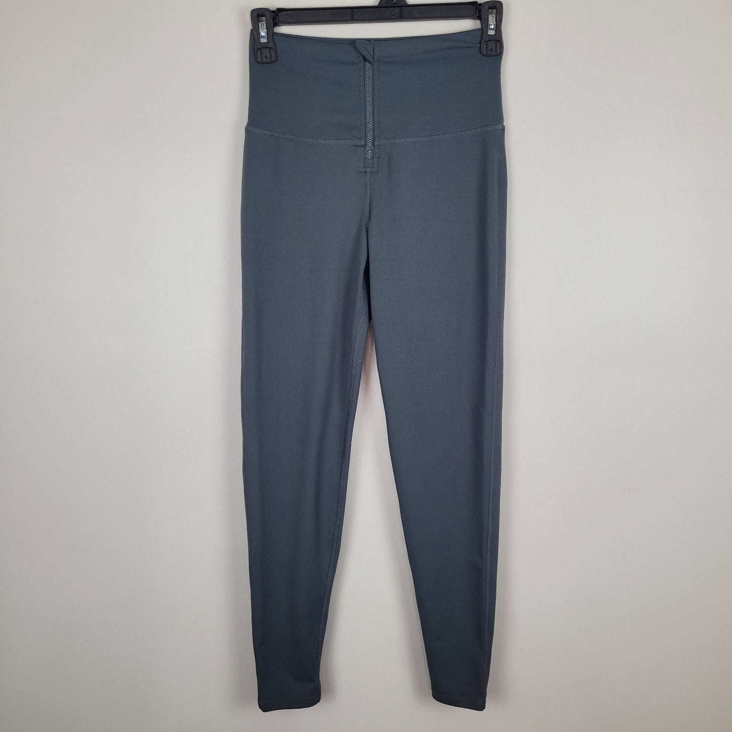 Kyodan Womens XS Leggings Gray High Waist Zipper Athleisure Yoga