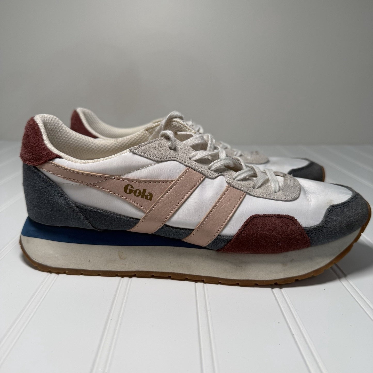 Gola Indiana CLB526 Womens Size 7.5 White Pink Blue Lace Up Sneakers