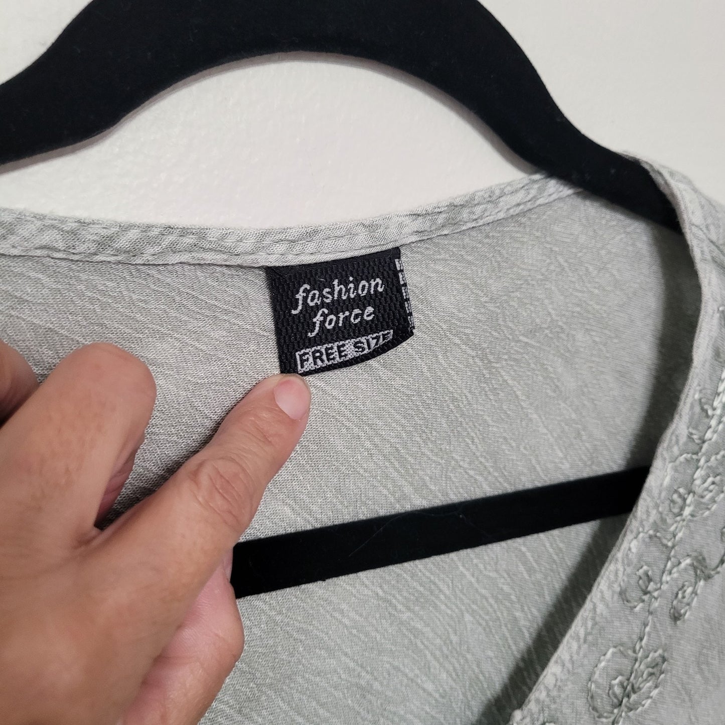 Fashion Force Women’s Gray Handkerchief Hem Dress Free Size Short Sleeve GUC