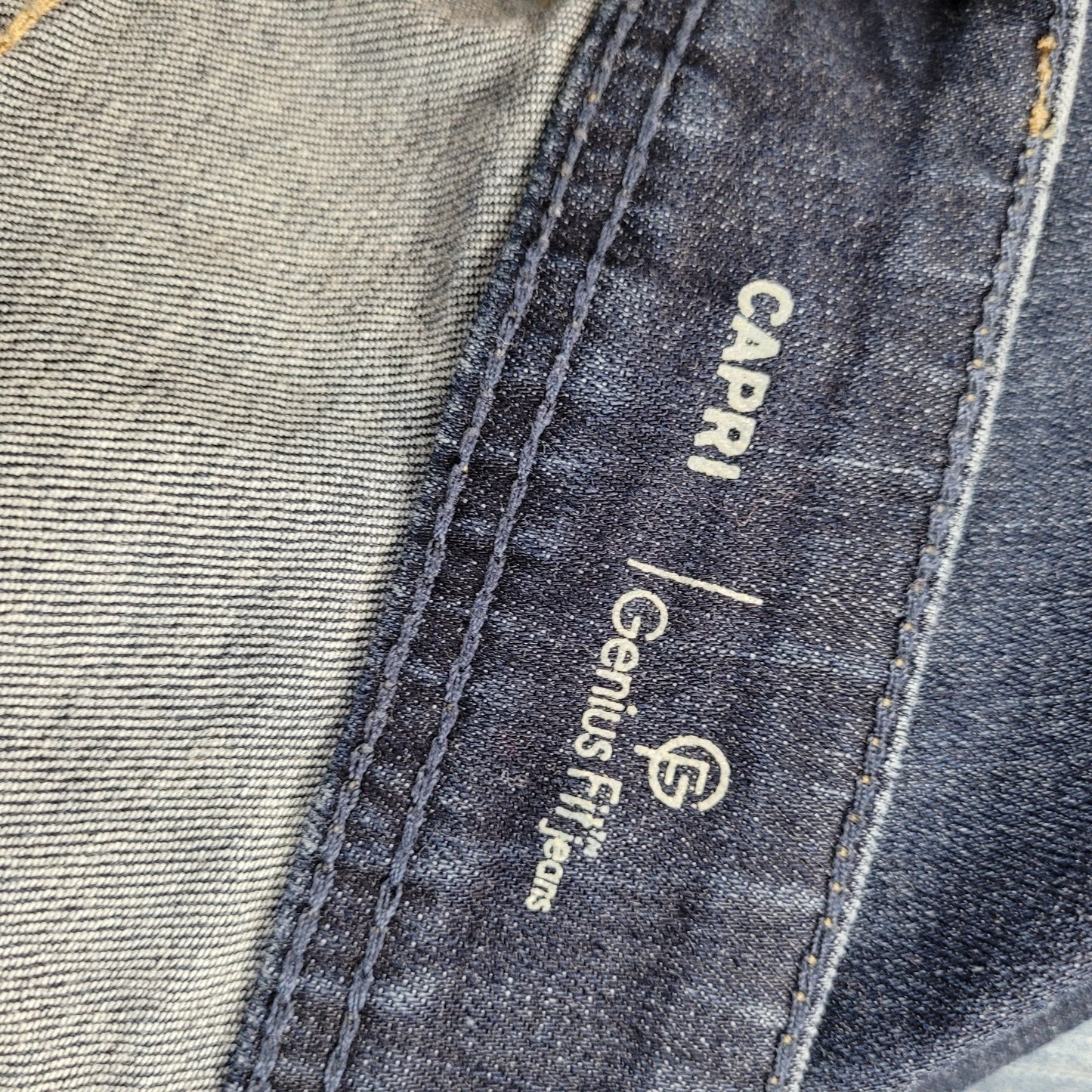 Lane Bryant Womens 18 Capri Jeans Blue Denim Genius Fit Stretch Cropped Pants