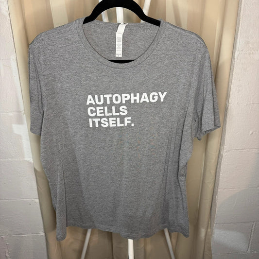 “Autophagy Cells Itself” Bella & Canvas XL Grey Graphic Short Sleeve T-Shirt