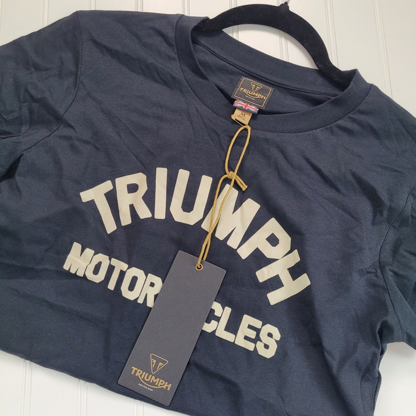 Triumph Motorcycles Womens Medium Luss Jet Black Tee Graphic T Shirt NWT