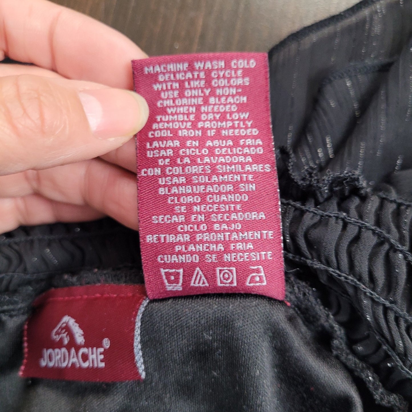 Vintage Jordache Y2K Juniors Large Black Babydoll Tunic Metallic Sheer Hem Club