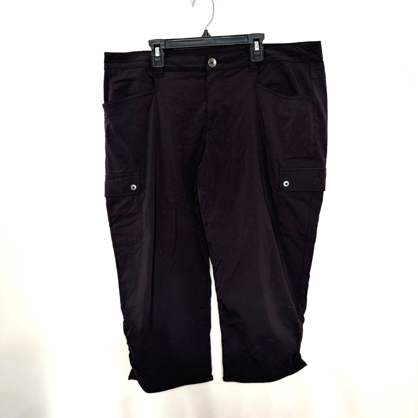 Eddie Bauer Womens 16 Black Trail Pants Nylon Cargo Hiking Outdoor Gorpcore