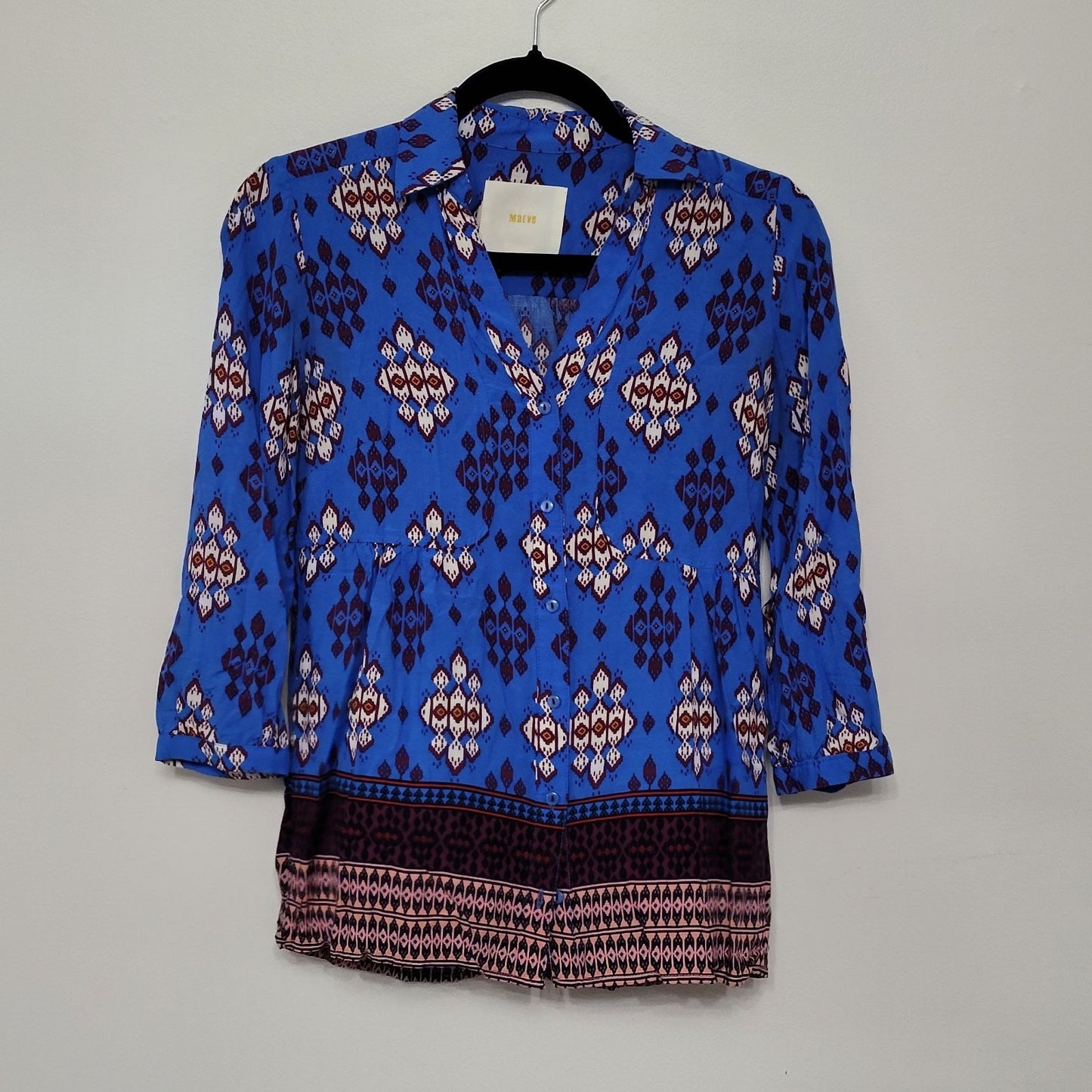 Anthropologie Maeve Woodland Walk Blouse Women's Size 2