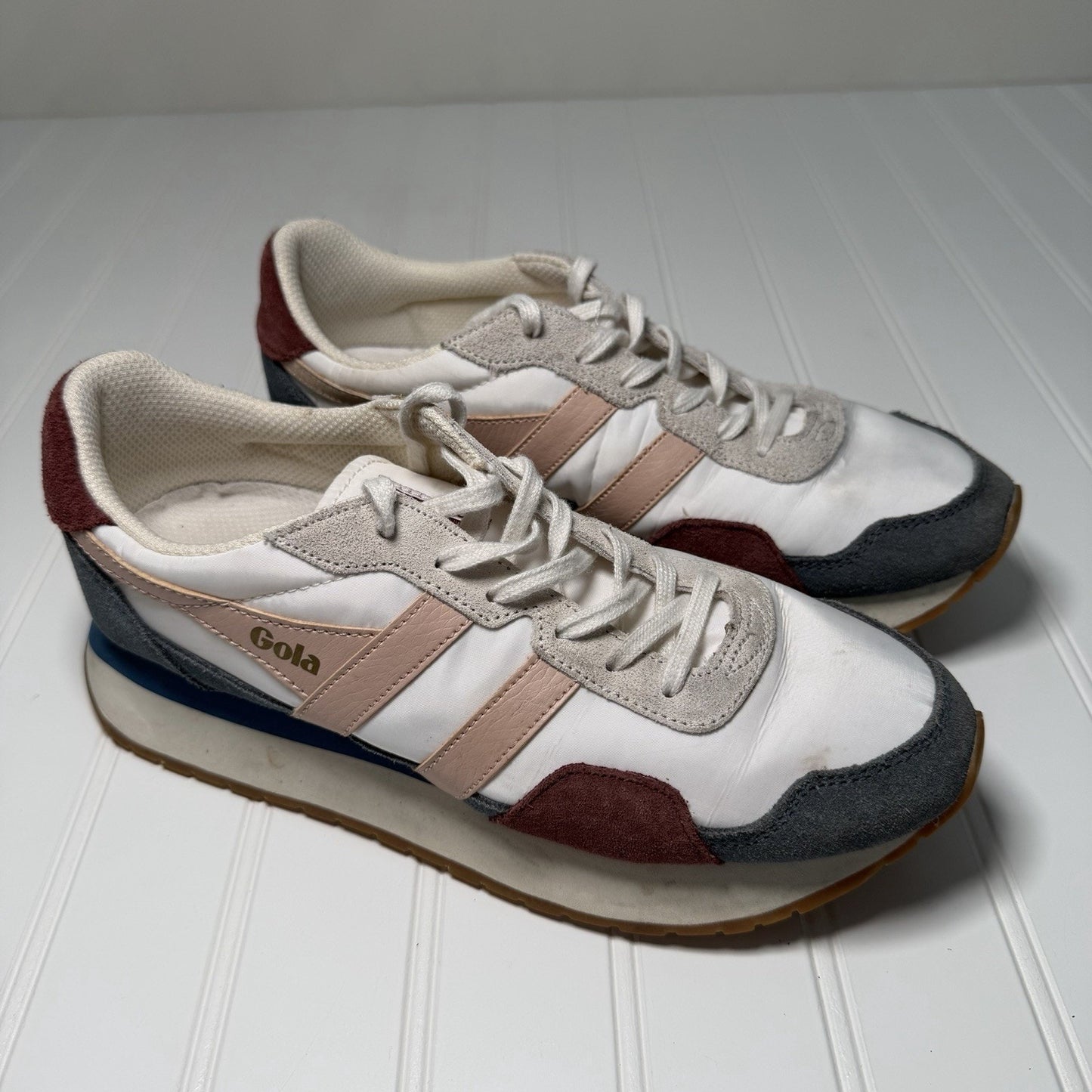 Gola Indiana CLB526 Womens Size 7.5 White Pink Blue Lace Up Sneakers