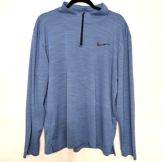Nike Mens XL Dri-Fit 1/4 Zip Pullover Blue Athletic Top