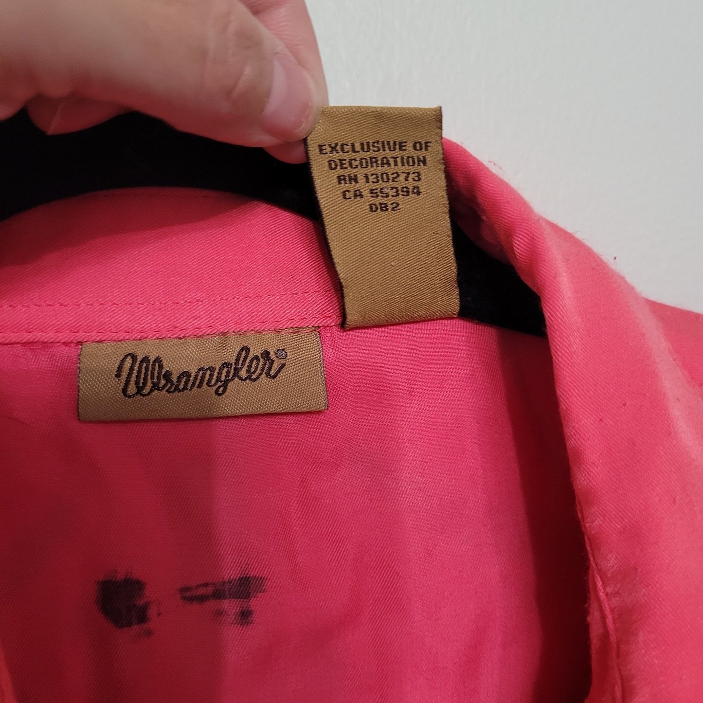 Vintage Wrangler Western Shirt Pink Embellished Longhorn Cactus Sequin Beaded