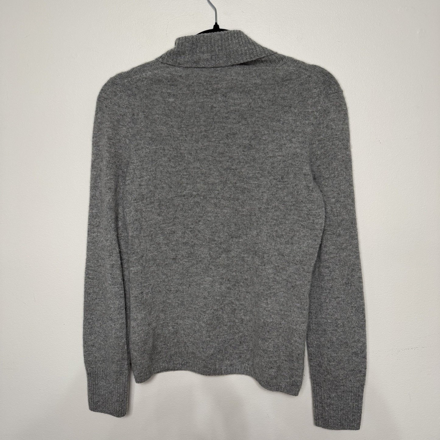 J.Crew Women’s M 100% Cashmere Vintage Gray Turtleneck Luxe Knit Sweater Classic