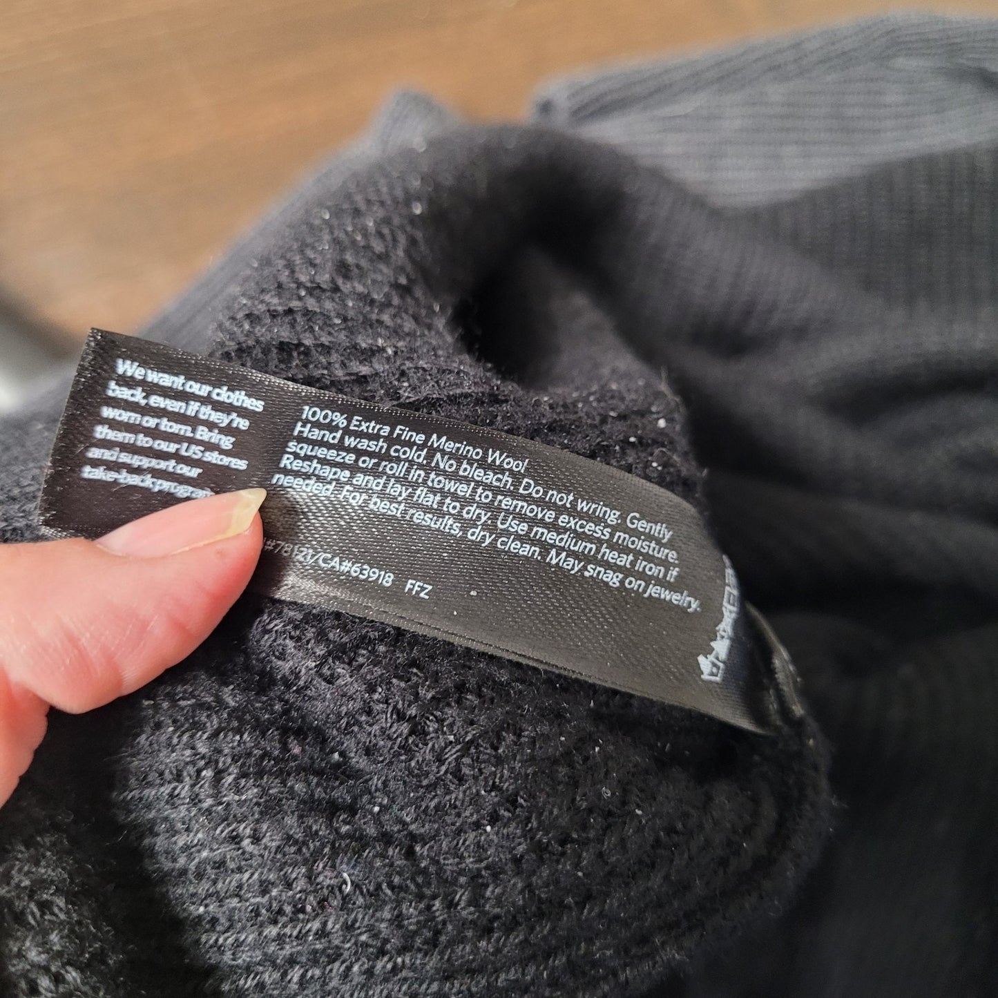 Eileen Fisher Women’s XL Extra FineMerino Wool Sweater Dress Black Grey Rib Knit