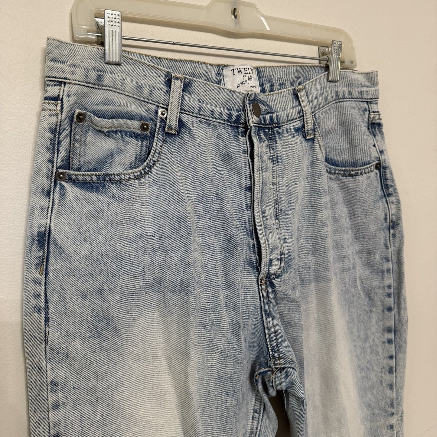 Twelve By Ontwelfth Womens Jeans Light Blue Acid Bleach Wash Denim 29