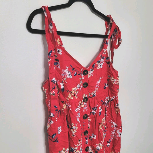 ISABEL MATERNITY RED FLORAL PRINT SMOCKED MAXI DRESS - SIZE XS