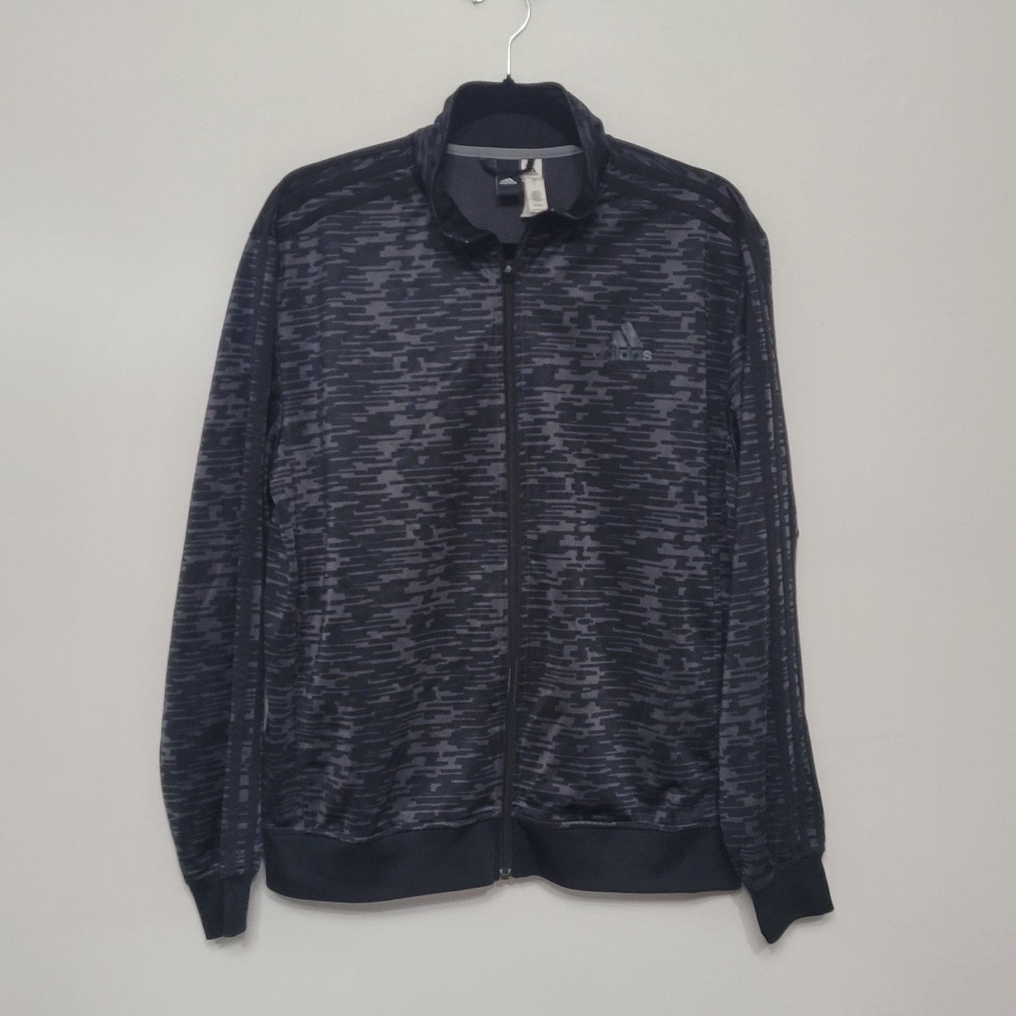 Adidas Men’s Medium Black Track Jacket Essentials Tricot Full Zip EUC