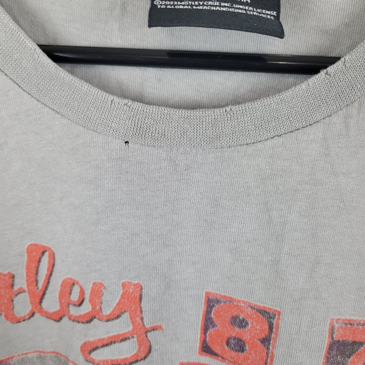 Motley Crue Mens M Gray Graphic Band Tee Girls Girls Girls 87 Distressed Y2K