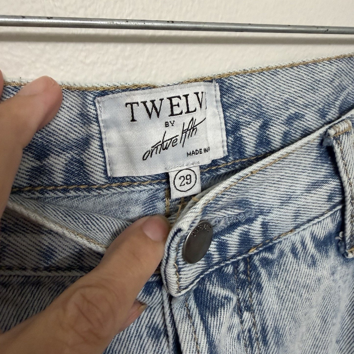 Twelve By Ontwelfth Womens Jeans Light Blue Acid Bleach Wash Denim 29