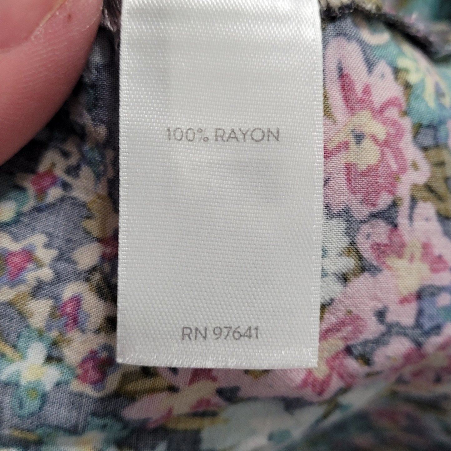 J. Jill Women’s Small Floral Blouse 3/4 Sleeve Rayon Top Multicolor