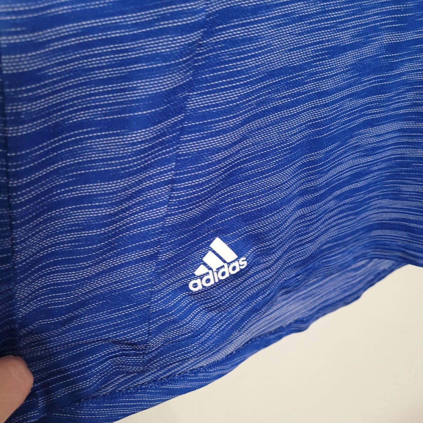 Adidas Golf Polo Shirt Women's Medium Blue Heathered Stretch Athletic