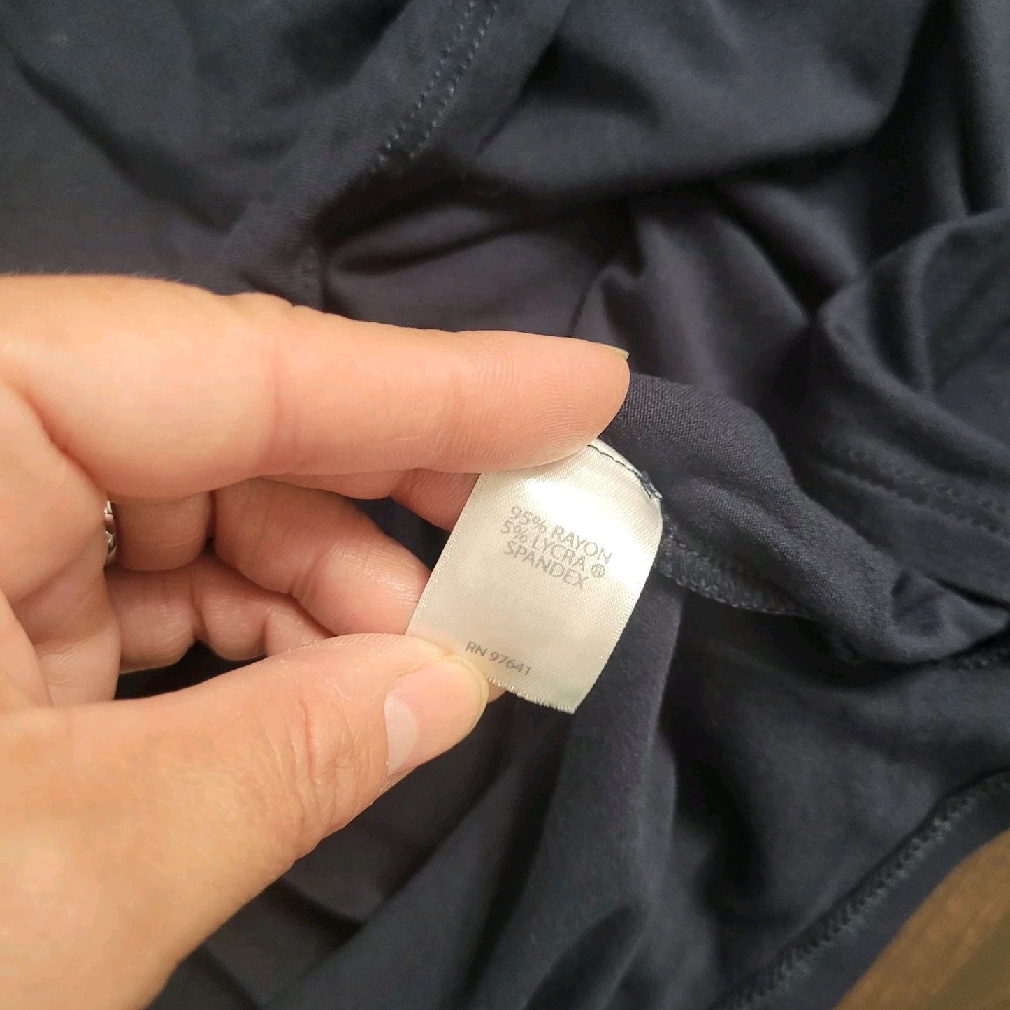 J Jill Wearever Collection Womens Medium Navy Blue Blouse Short Sleeve VGUC