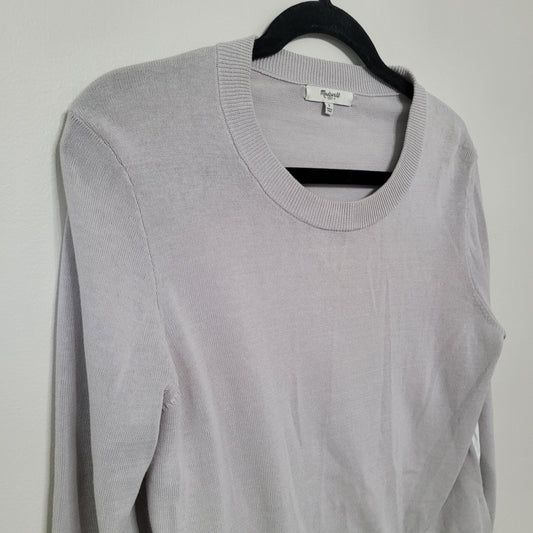 Madewell Cardigan Sweater Large Gray Knit Mixed Media Grandpa Boho