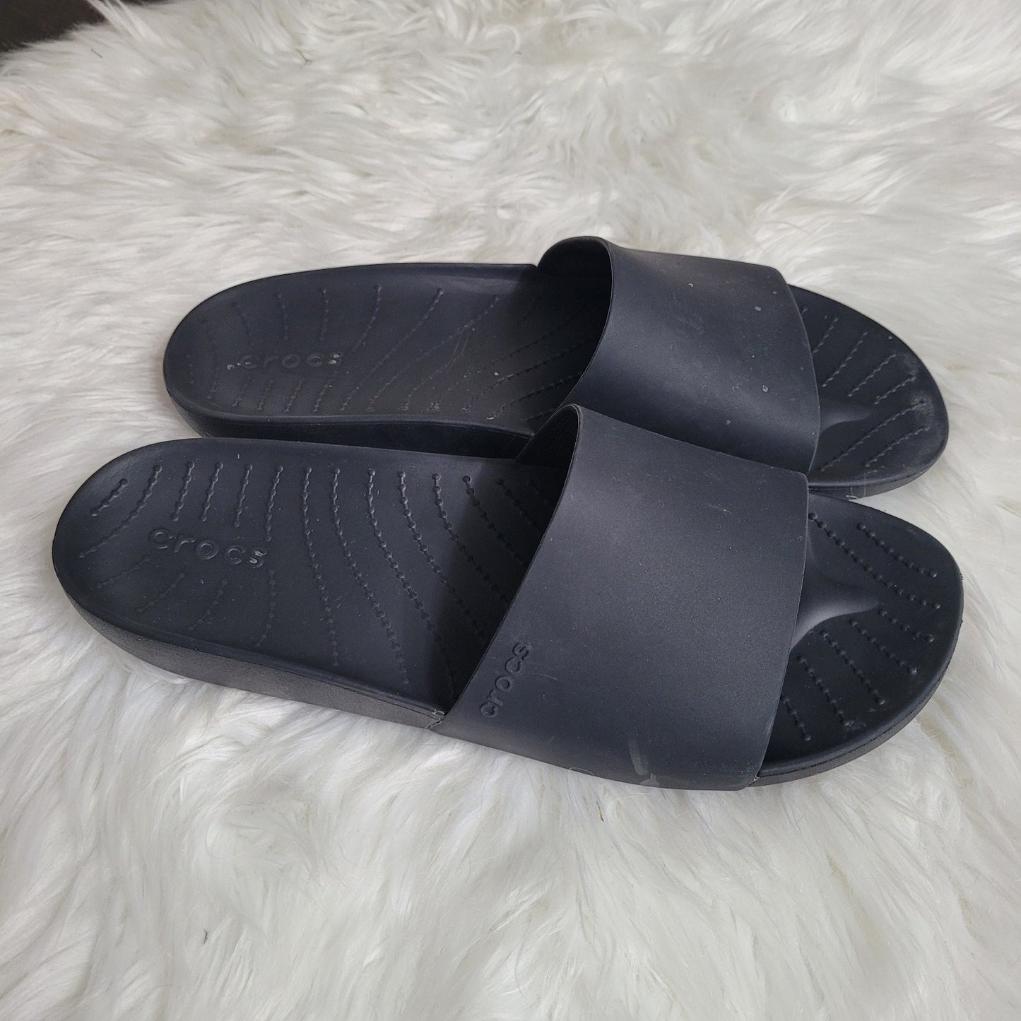 Crocs Splash Sandals Women’s 10 Black Slide Comfort Casual Pool