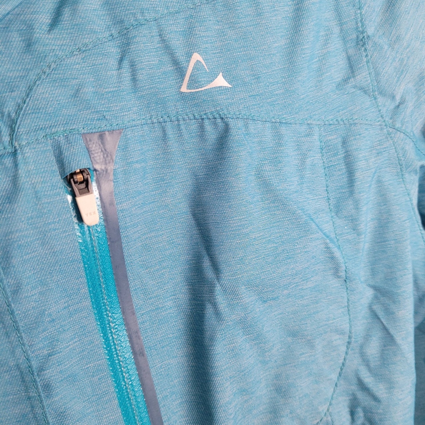 Paradox Rain Jacket Women M Blue Hooded Zip Pockets Lightweight Polyurethane