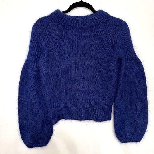 Club Monaco Ralph Lauren Women’s Luxe M Blue Purple Mohair Wool Blend Sweater