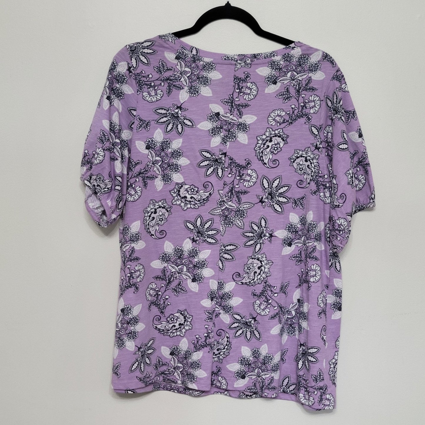 Lane Bryant Purple Paisley Chiffon Top 26/28 Kimono Sleeves Boho NWT