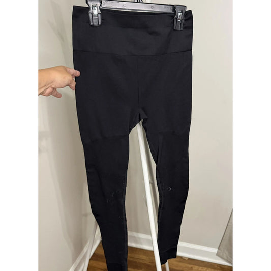 Fabletics Women’s S Seamless High Rise Leggings Black Textured Mesh Panels