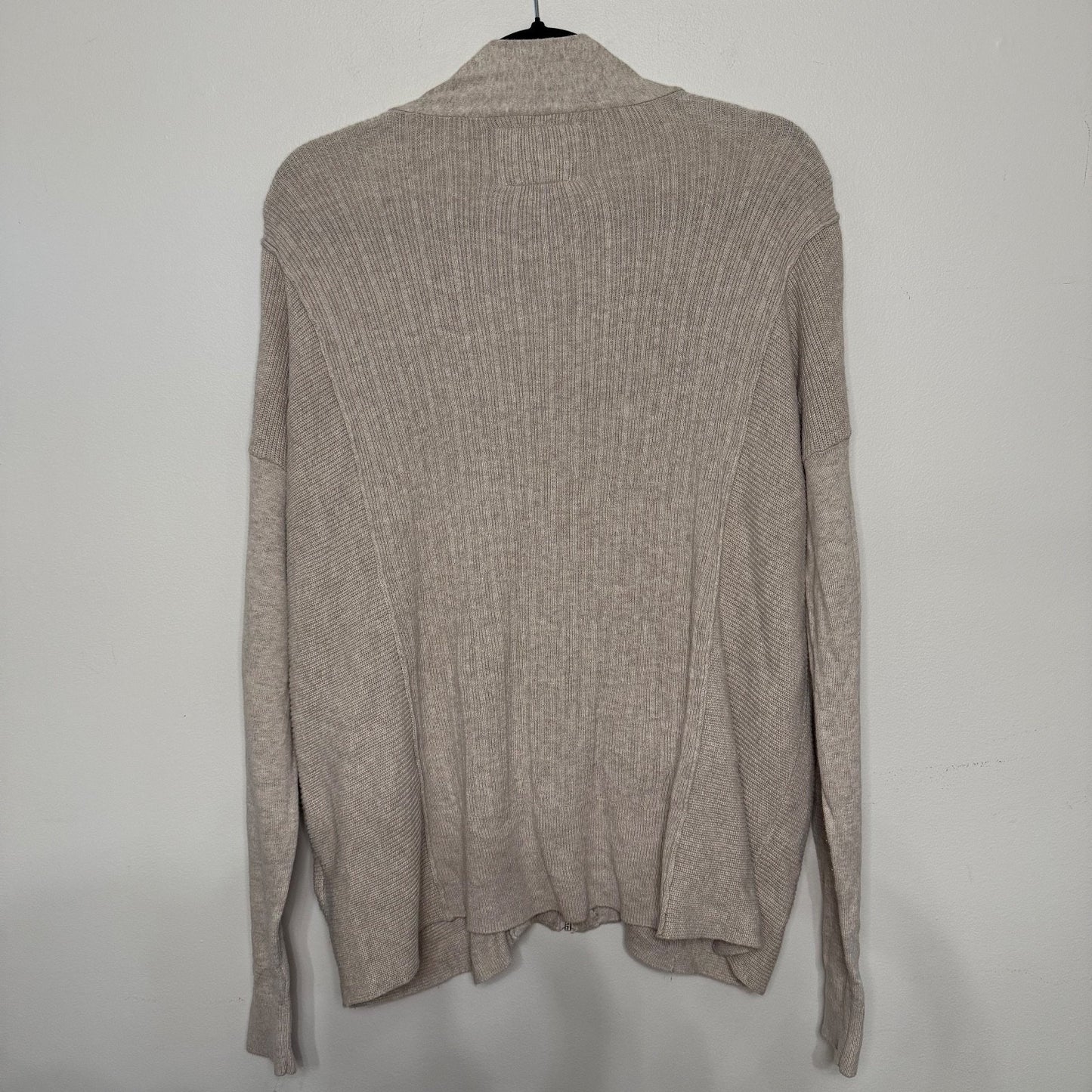 Abercrombie & Fitch Womens S Zip Cardigan Tan Knit Sweater Grandpa Y2K