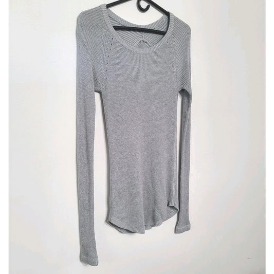 Lululemon Sweater Womens Medium Gray Cabin Yogi Cashmere Bamboo Running Pullover