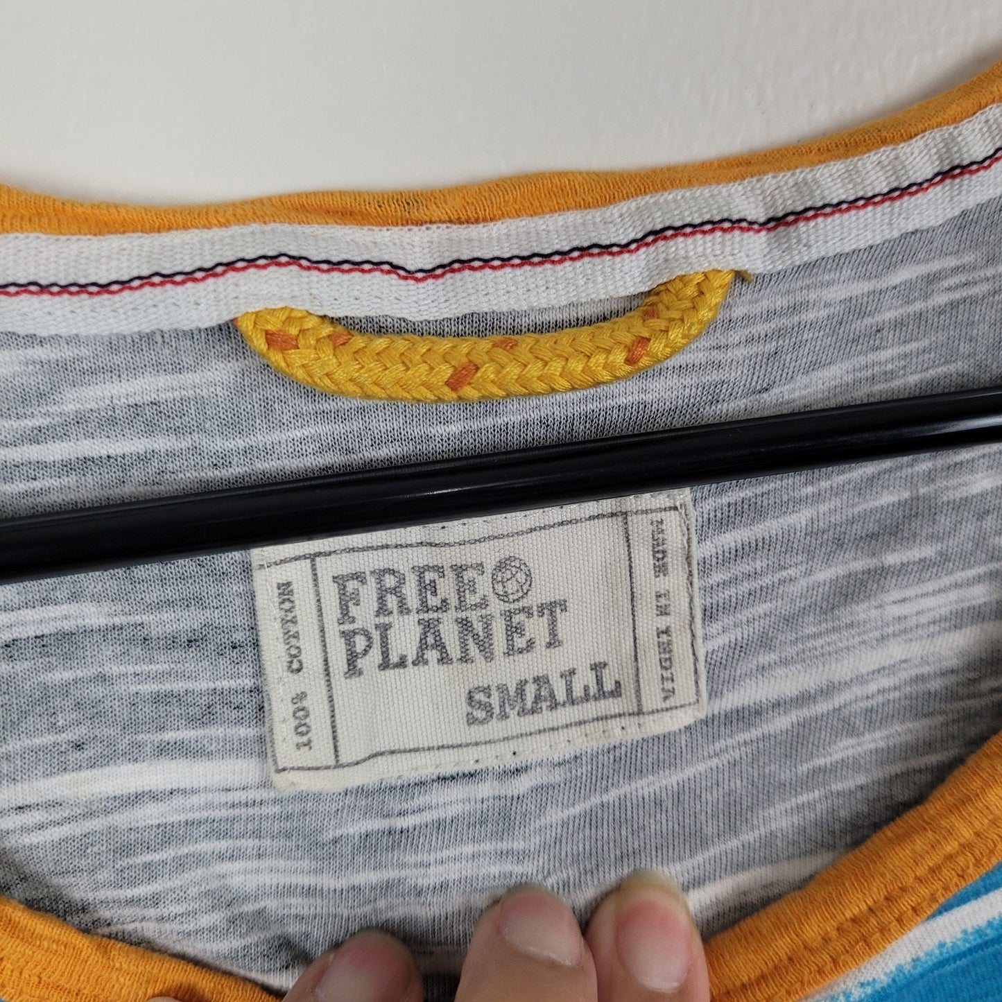 Free Planet Mens S Tank Top Striped Multicolor Sleeveless Summer Y2K