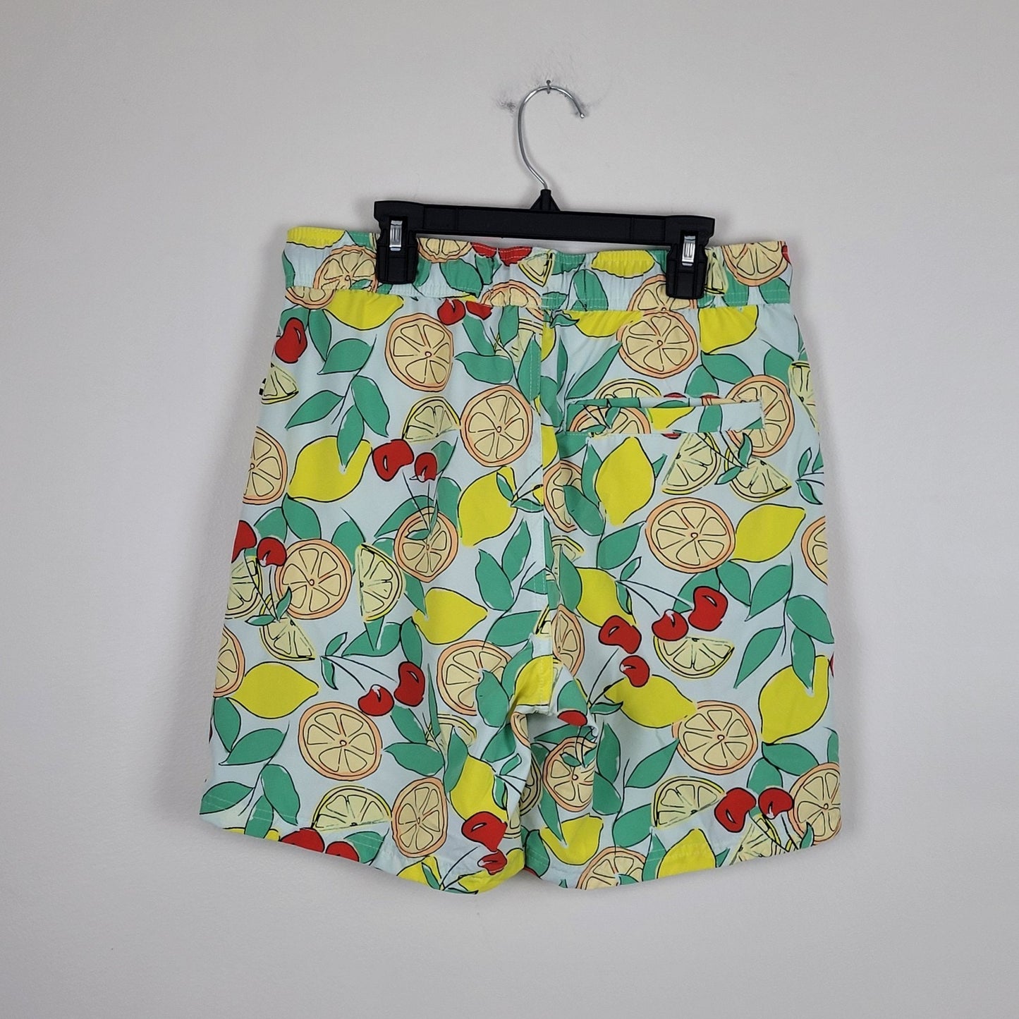 Edgar + Ash Men’s Small Swim Trunks Board Shorts Lemon Cherry Print